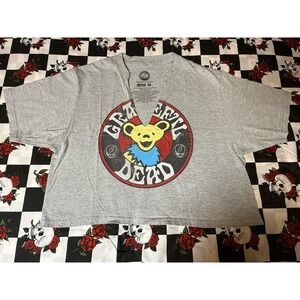 Grateful Dead Bear Face Graphic T-Shirt Women's Medium Gray Ripple Junction